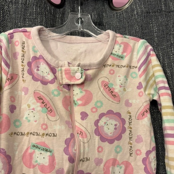 The Children's Place Other - Baby Place Sleepwear Footed Pajamas Onesie Pink Cat (Girls 3T)